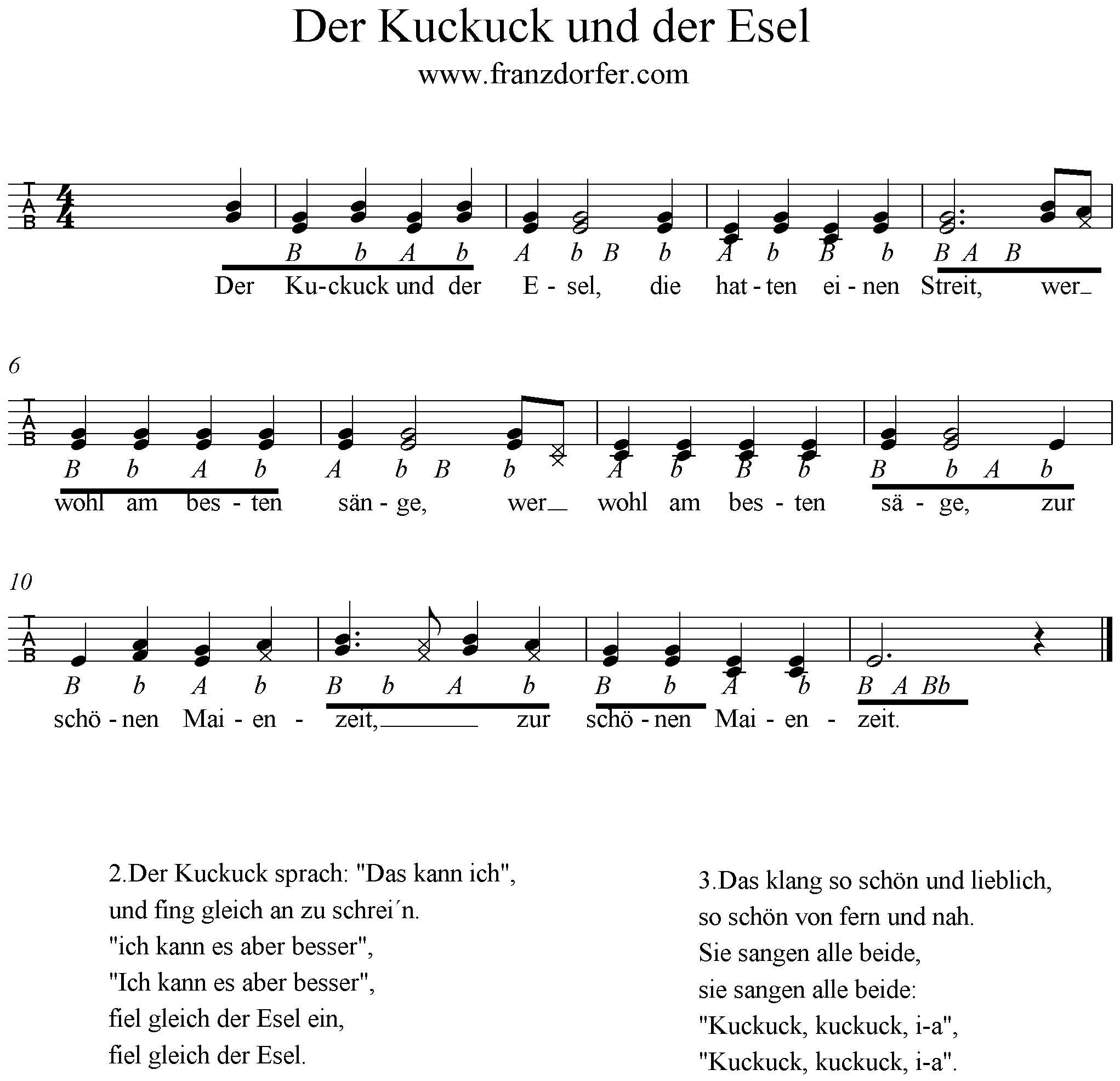 Griffschrift, Der Kuckuck und der Esel